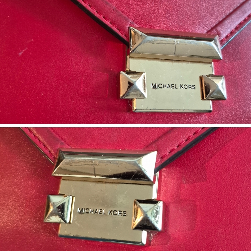 Michael Kors Whitney Red Leather Bag - Picture 13 of 16